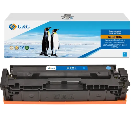 Картридж лазерный G&G GG-CF401A CF401A голубой (1400стр.) для HP CLJ M252/252N/252DN/252DW/M277n/M277DW