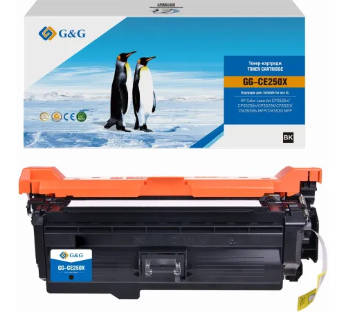 Картридж лазерный G&G GG-CE250X CE250X черный (10500стр.) для HP CLJ CP3525n/CP3525dn/CP3525X/CP3520/CM3530fs MFP/CM3530 MFP
