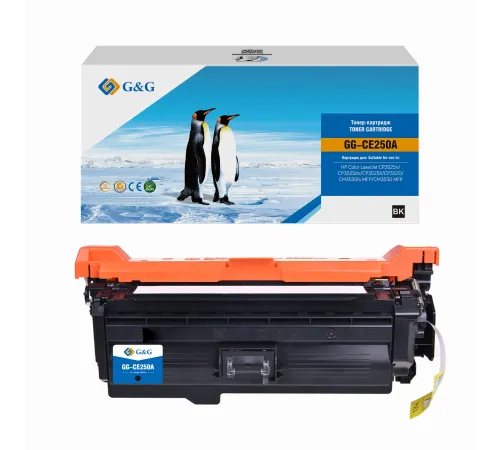 Картридж лазерный G&G GG-CE250A CE250A черный (5000стр.) для HP CLJ CP3525n/CP3525dn/CP3525X/CP3520/CM3530fs MFP/CM3530 MFP