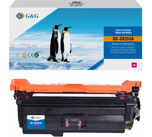 Картридж лазерный G&G GG-CE253A CE253A пурпурный (7000стр.) для HP CLJ CP3525n/CP3525dn/CP3525X/CP3520/CM3530fs MFP/CM3530 MFP