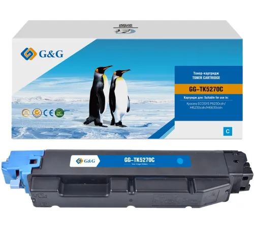 Картридж лазерный G&G GG-TK-5270C TK5270C голубой (6000стр.) для Kyocera ECOSYS P6230cdn/M6230cidn/M6630cidn Картридж лазерный G&G GG-TK-5270C TK5270C голубой (6000стр.) для Kyocera ECOSYS P6230cdn/M6230cidn/M6630cidn