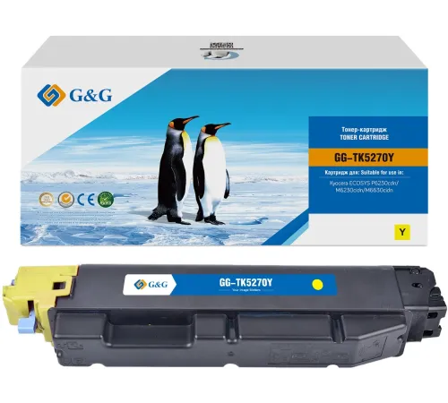 Картридж лазерный G&G GG-TK-5270Y TK5270Y желтый (6000стр.) для Kyocera ECOSYS P6230cdn/M6230cidn/M6630cidn Картридж лазерный G&G GG-TK-5270Y TK5270Y желтый (6000стр.) для Kyocera ECOSYS P6230cdn/M6230cidn/M6630cidn