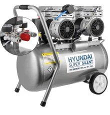 Компрессор поршневой Hyundai HYC 30250LMS безмасляный 300л/мин 50л 2000Вт серебристый/черный