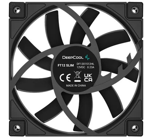 Вентилятор для корпуса Deepcool FT12 SLIM (120mm, 500-1850rpm, 23,2 дБ, PWM 4-pin, black) (R-FT12SLIM-BKWPN1-G)