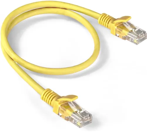 Патч-корд ExeGate EX286376RUS UTP-RJ45-RJ45-5e-0,5M-LSZH-YL, UTP, cat.5e, LSZH, 0.5м, желтый