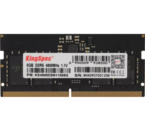 Память DDR5 8GB 4800MHz Kingspec KS4800D5N11008G RTL PC5-38400 CL40 DIMM 288-pin 1.1В single rank Ret