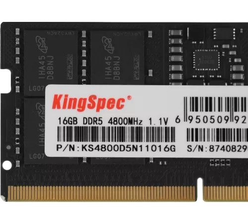 Память DDR5 16GB 4800MHz Kingspec KS4800D5N11016G RTL PC5-38400 CL40 DIMM 288-pin 1.1В single rank Ret