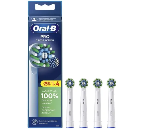 Насадка для зубных щеток Oral-B Cross Action 80750690 (упак.:4шт) Насадка для зубных щеток Oral-B Cross Action 80750690 (упак.:4шт)