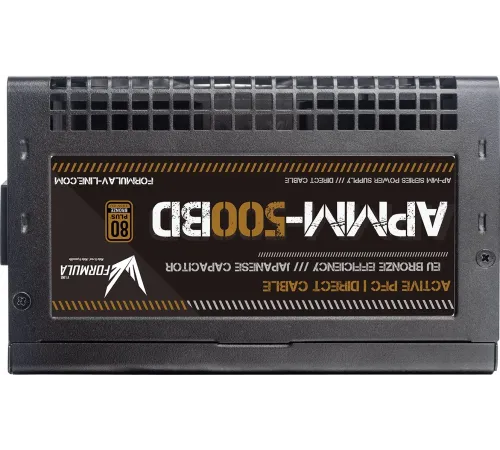 Блок питания Formula ATX 500W APMM-500BD 80+ bronze (20+4pin) APFC 120mm fan 5xSATA RTL Блок питания Formula ATX 500W APMM-500BD 80+ bronze (20+4pin) APFC 120mm fan 5xSATA RTL