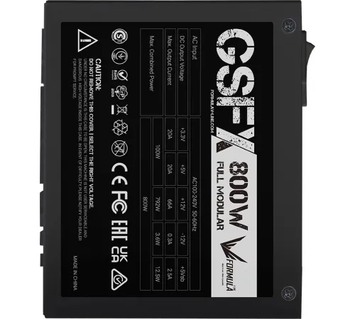 Блок питания Formula SFX 800W GSFX-800W 80+ gold (20+4pin) APFC 80mm fan 5xSATA Cab Manag RTL Блок питания Formula SFX 800W GSFX-800W 80+ gold (20+4pin) APFC 80mm fan 5xSATA Cab Manag RTL