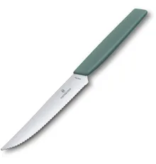 Нож кухонный Victorinox Swiss Modern (6.9006.12W43) стальной столовый для стейка лезв.120мм серрейт. заточка шалфей