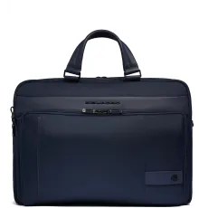 Деловая сумка Piquadro Wollem CA6637W129/BLU с отделением для ноутбука синий полиэстер/натур.кожа