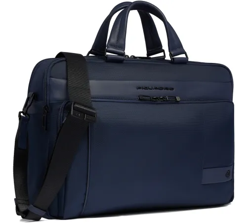 Деловая сумка Piquadro Wollem CA6637W129/BLU с отделением для ноутбука синий полиэстер/натур.кожа Деловая сумка Piquadro Wollem CA6637W129/BLU с отделением для ноутбука синий полиэстер/натур.кожа