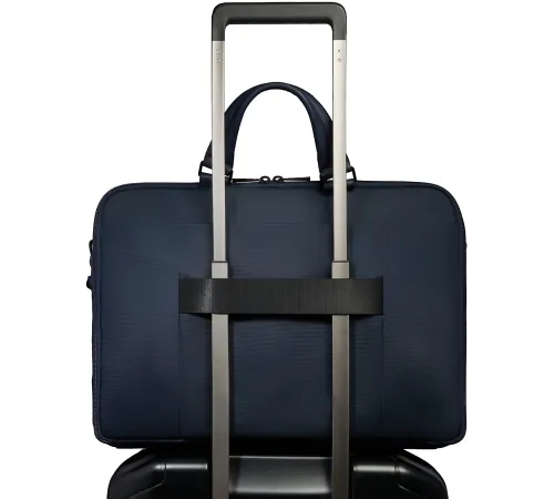 Деловая сумка Piquadro Wollem CA6637W129/BLU с отделением для ноутбука синий полиэстер/натур.кожа Деловая сумка Piquadro Wollem CA6637W129/BLU с отделением для ноутбука синий полиэстер/натур.кожа