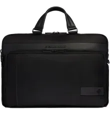Деловая сумка Piquadro Wollem CA6637W129/N с отделением для ноутбука черный полиэстер/натур.кожа