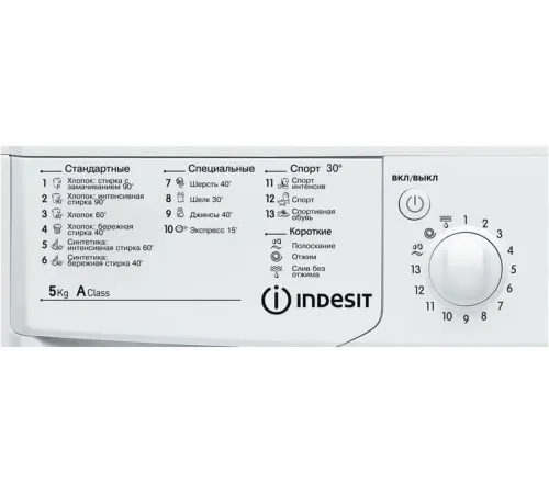 Стиральная машина Indesit IWSC 5105 CIS класс: A загр.фронтальная макс.:5кг белый