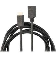 Кабель-удлинитель аудио-видео Buro HDMI (m)/HDMI (f) 1.5м. позолоч.конт. черный (BU-HDMI2.0-EXTND-1.5M)