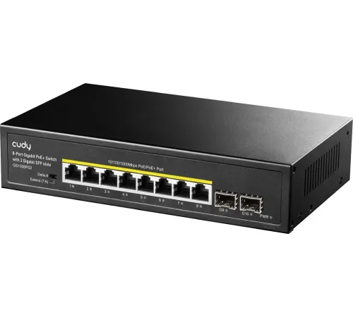 Коммутатор Cudy GS1008PS2 (L2) 8x1Гбит/с 2SFP 8PoE+ 120W неуправляемый
