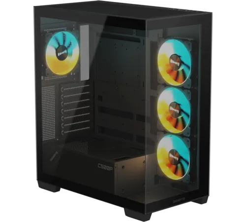 Корпус Gigabyte GB-C500P ST черный без БП ATX 3x120mm 6x140mm 2xUSB3.0 1xUSB3.1 audio bott PSU