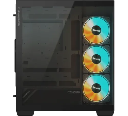 Корпус Gigabyte GB-C500P ST черный без БП ATX 3x120mm 6x140mm 2xUSB3.0 1xUSB3.1 audio bott PSU