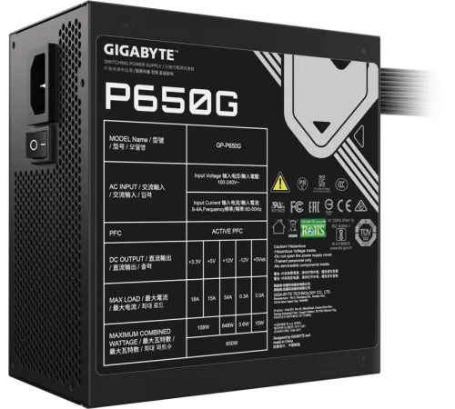 Блок питания Gigabyte ATX 650W GP-P650G 80+ gold (20+4pin) APFC 120mm fan 6xSATA RTL