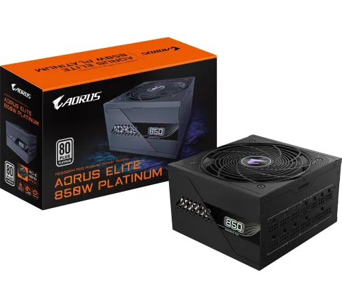 Блок питания Gigabyte ATX 850W AORUS ELITE GP-AE850PM PG5 Gen.5 80+ platinum (20+4pin) APFC 120mm fan 16xSATA Cab Manag RTL