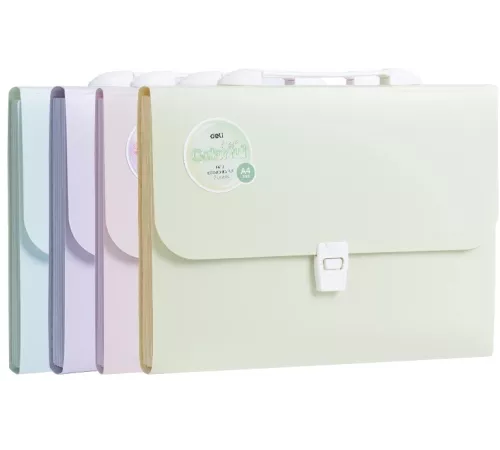 Папка-портфель Deli Colorful EF612 7 отдел. A4 полипропилен ассорти