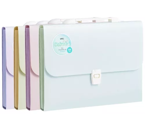 Папка-портфель Deli Colorful EF613 13 отдел. A4 полипропилен ассорти