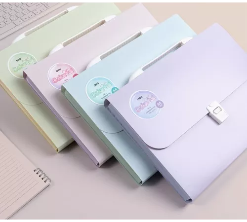 Папка-портфель Deli Colorful EF613 13 отдел. A4 полипропилен ассорти