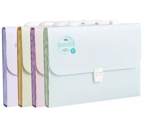 Папка-портфель Deli Colorful EF614 13 отдел. A4 полипропилен ассорти