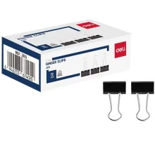 Зажимы Deli EZ65 металл 19мм черный (упак.:12шт) картонная коробка