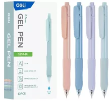 Ручка гелев. автоматическая Deli EG157-BL ассорти d=0.5мм син. черн. резин. манжета