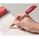 Ручка гелев. Deli EG158-RD прозрачный d=0.7мм красн. черн. резин. манжета
