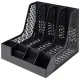 Лоток вертикальный Deli E9849 BLACK E9849 4отд. сборный для бумаг 325x320x275мм черный пластик пластиковый пакет