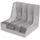 Лоток вертикальный Deli E9849 GREY E9849 4отд. сборный для бумаг 325x320x275мм серый пластик пластиковый пакет