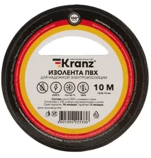 Изолента Kranz KR-09-2006 ш.15мм 10м черный (упак.:1шт)