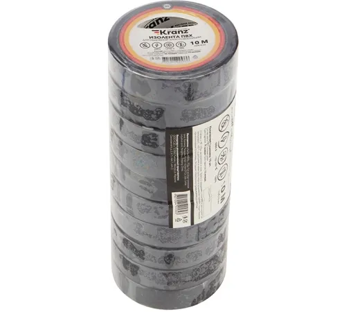 Изолента Kranz KR-09-2006 ш.15мм 10м черный (упак.:1шт) Изолента Kranz KR-09-2006 ш.15мм 10м черный (упак.:1шт)