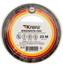 Изолента Kranz KR-09-2101 ш.15мм 25м белый (упак.:1шт)