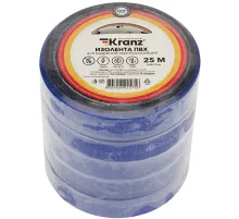 Изолента Kranz KR-09-2105 ш.15мм 25м синий (упак.:1шт)