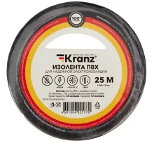 Изолента Kranz KR-09-2106 ш.15мм 25м черный (упак.:1шт)