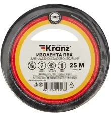 Изолента Kranz KR-09-2106 ш.15мм 25м черный (упак.:1шт)