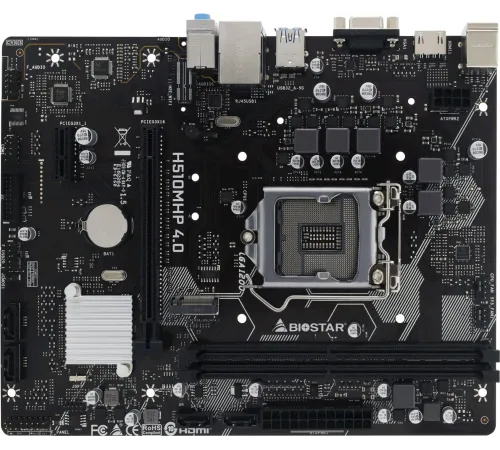 Материнская плата Biostar H510MHP 4.0 Soc-1200 Intel H470 2xDDR4 mATX AC`97 8ch(7.1) GbLAN+VGA+HDMI