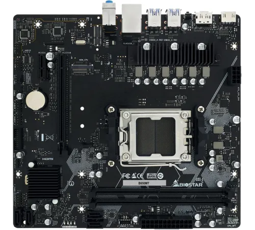 Материнская плата Biostar B650MT SocketAM5 AMD B650 2xDDR5 mATX AC`97 8ch(7.1) GbLAN RAID+HDMI+DP