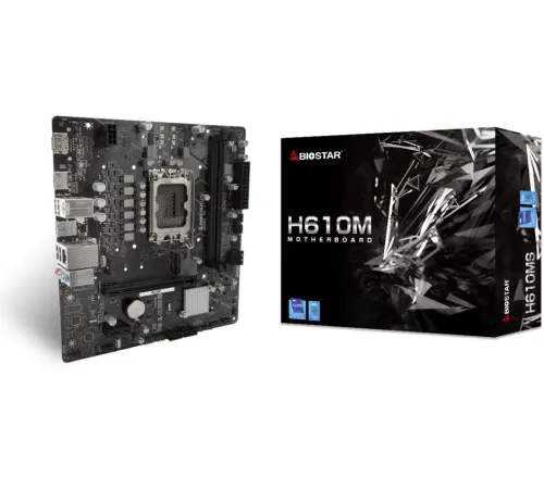Материнская плата Biostar H610MS Soc-1700 Intel H610 2xDDR4 mATX AC`97 8ch(7.1) GbLAN RAID+HDMI+DP Материнская плата Biostar H610MS Soc-1700 Intel H610 2xDDR4 mATX AC`97 8ch(7.1) GbLAN RAID+HDMI+DP