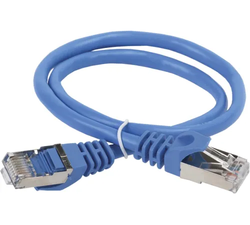 Патч-корд ITK PC03-C5EFL-1M F/FTP индивидуальный и общий экран RJ-45 вил.-вилка RJ-45 кат.5E 1м синий LSZH