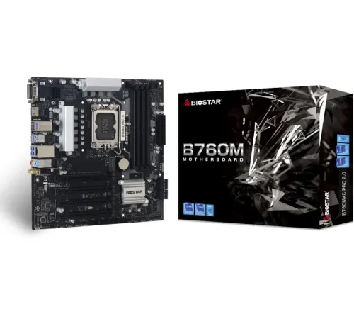 Материнская плата Biostar B760MXC Pro Soc-1700 Intel B760 4xDDR5 mATX AC`97 8ch(7.1) 2.5Gg RAID+VGA+DVI+HDMI