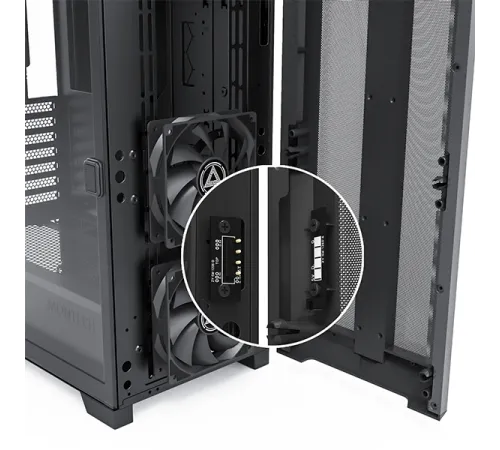 Корпус Montech SKY ONE Lite черный без БП ATX 3x120mm 2xUSB3.0 1xUSB3.1 audio bott PSU