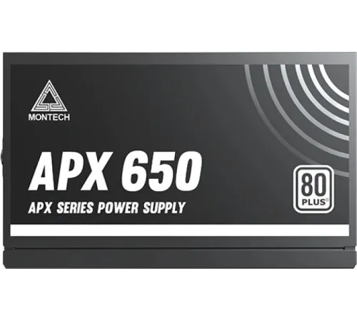 Блок питания Montech ATX 650W APX 650 80 PLUS WHITE (20+4pin) APFC 120mm fan 6xSATA Cab Manag RTL
