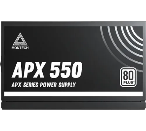 Блок питания Montech ATX 550W APX 550 80 PLUS WHITE (20+4pin) APFC 120mm fan 6xSATA Cab Manag RTL Блок питания Montech ATX 550W APX 550 80 PLUS WHITE (20+4pin) APFC 120mm fan 6xSATA Cab Manag RTL
