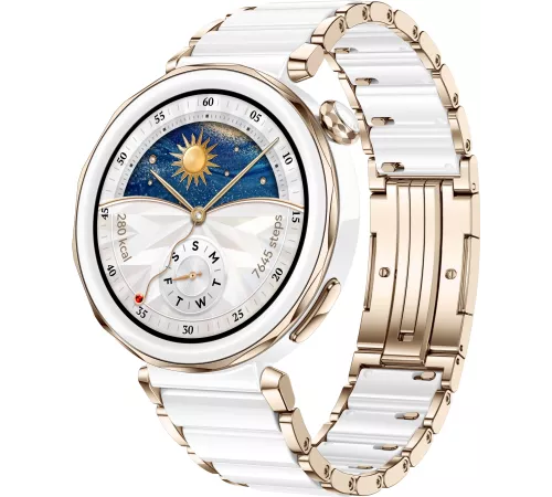Смарт-часы Huawei Watch GT 5 Pro Jana-B29C 42.49мм 1.32" AMOLED корп.белый рем.белый разм.брасл.:120-190 мм (55020DGV)